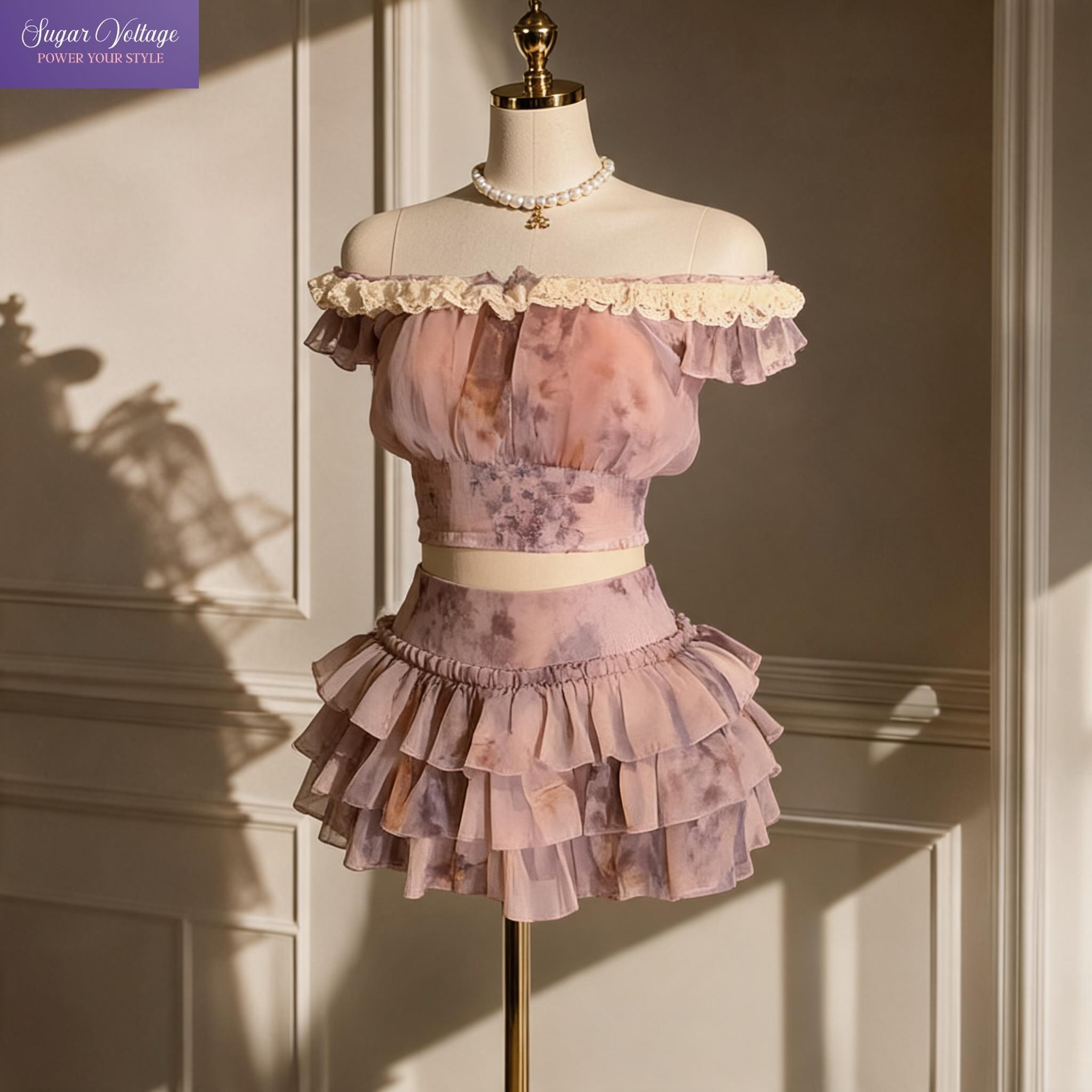 Romper Floral Print - Ensemble 2 pièces Coquette à la