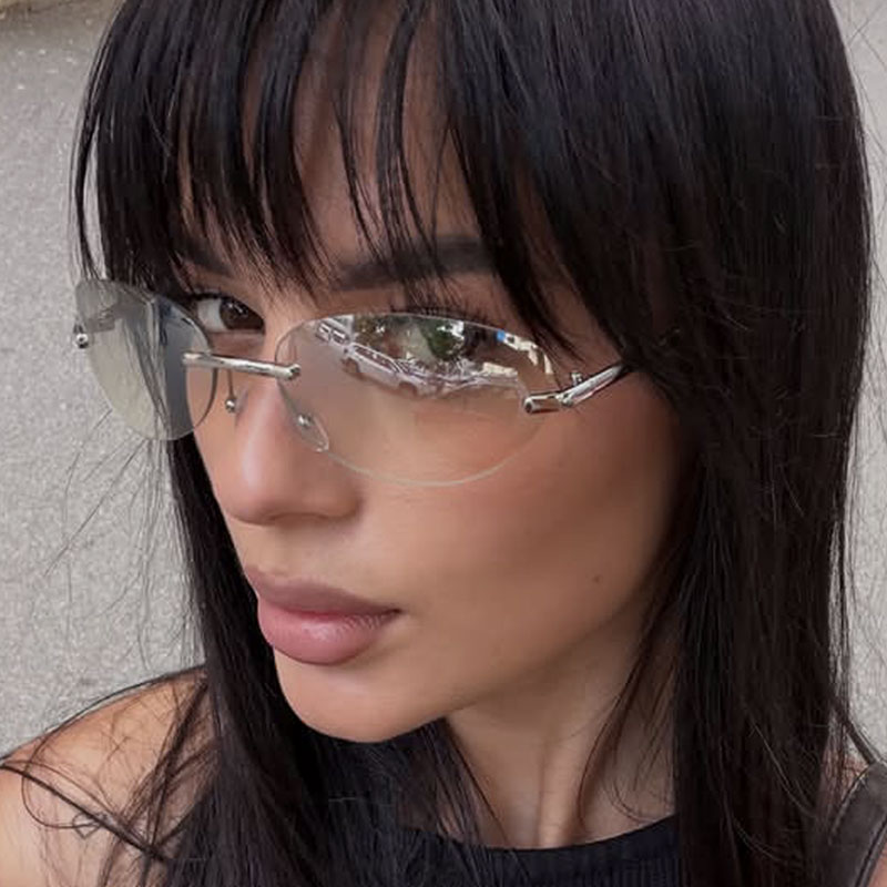 Sunglasses Cat Eye - Lunettes de soleil ovales sans monture