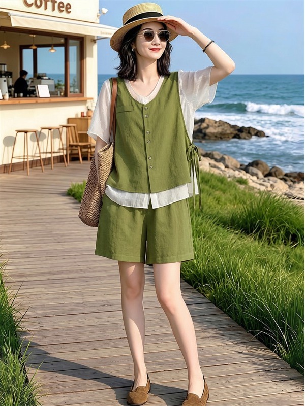 Ensemble en lin pour femme, st - Linen Pant Wide avis et prix