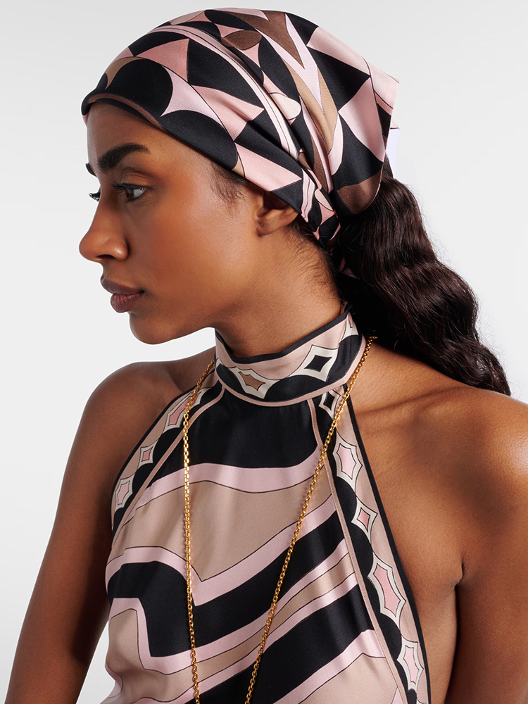 Foulard en soie à imprimé géom - Headband Summer Knit avis et prix