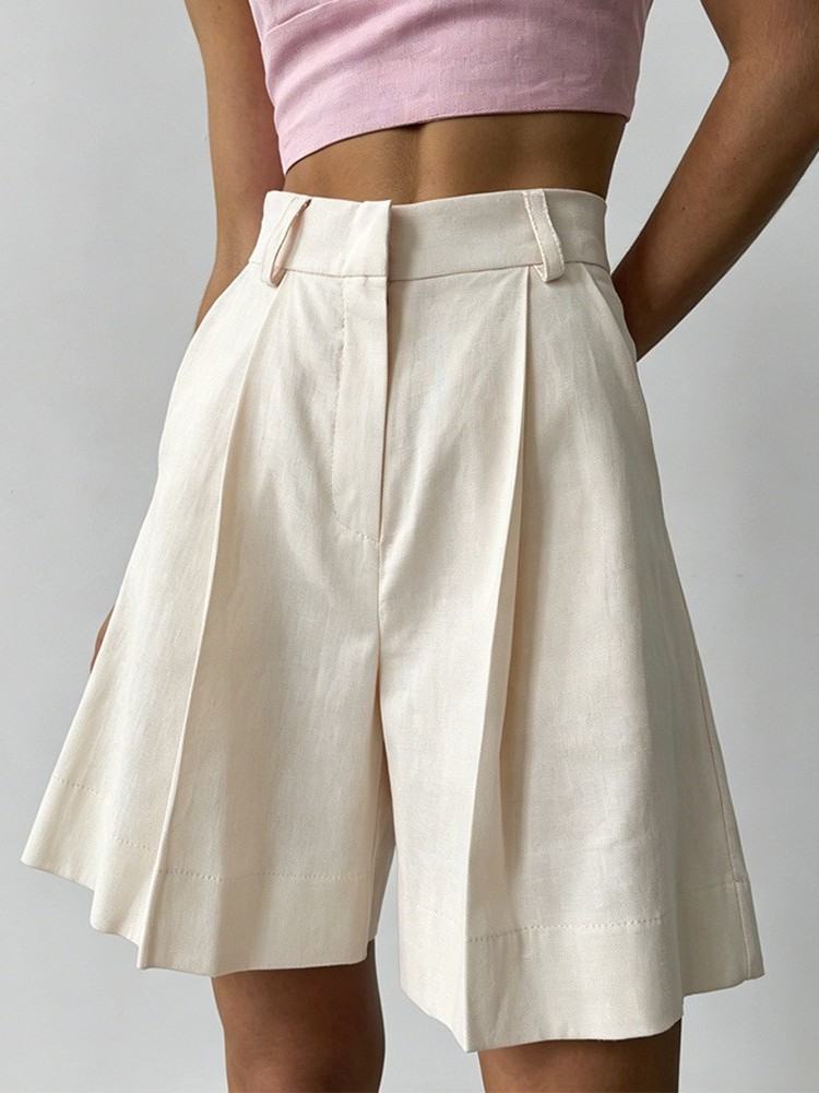 Shorts amples en lin décontrac - Linen Pant Wide avis et prix