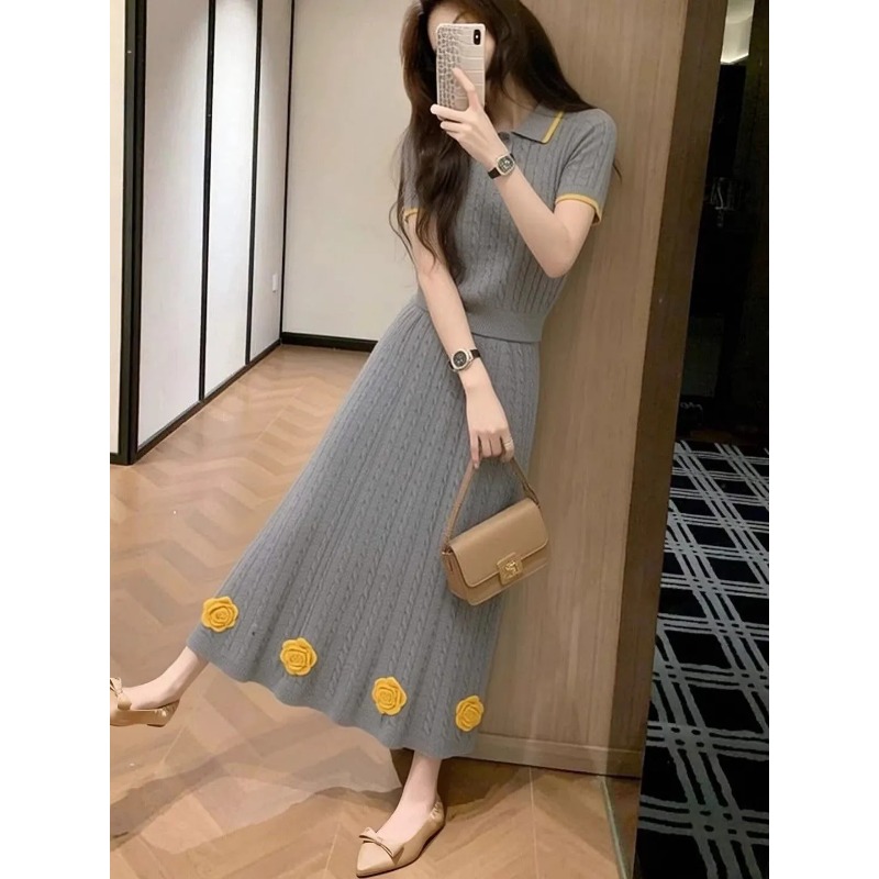 Ensemble deux pièces en tricot - Midi Skirt Floral avis et prix