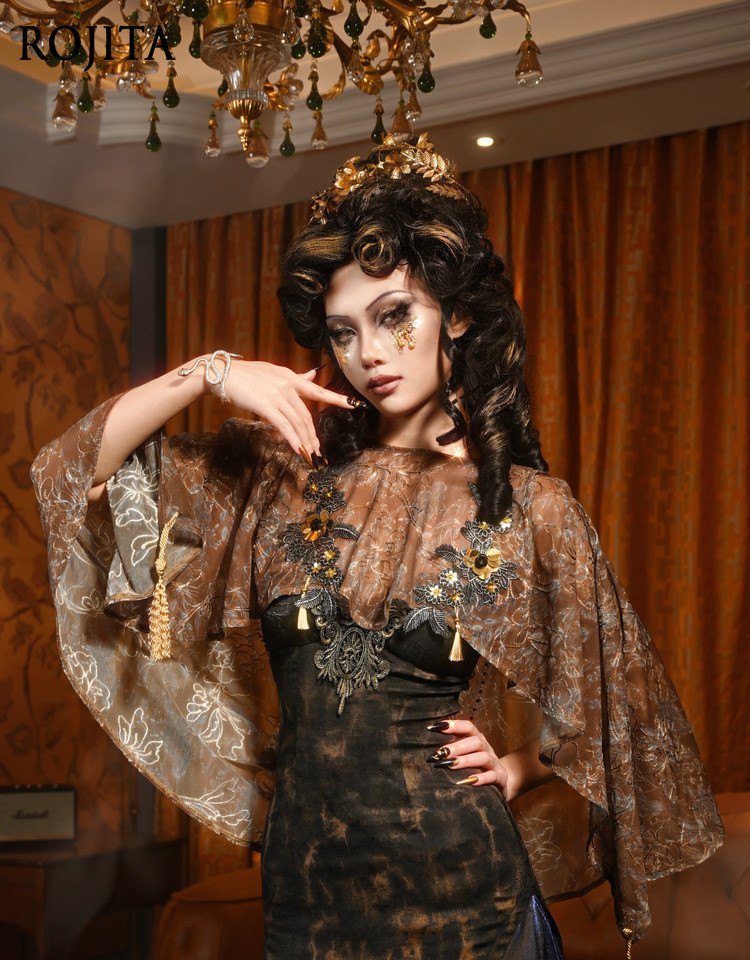 Kimono transparent marron à mo - Kimono Sheer Floral avis et prix